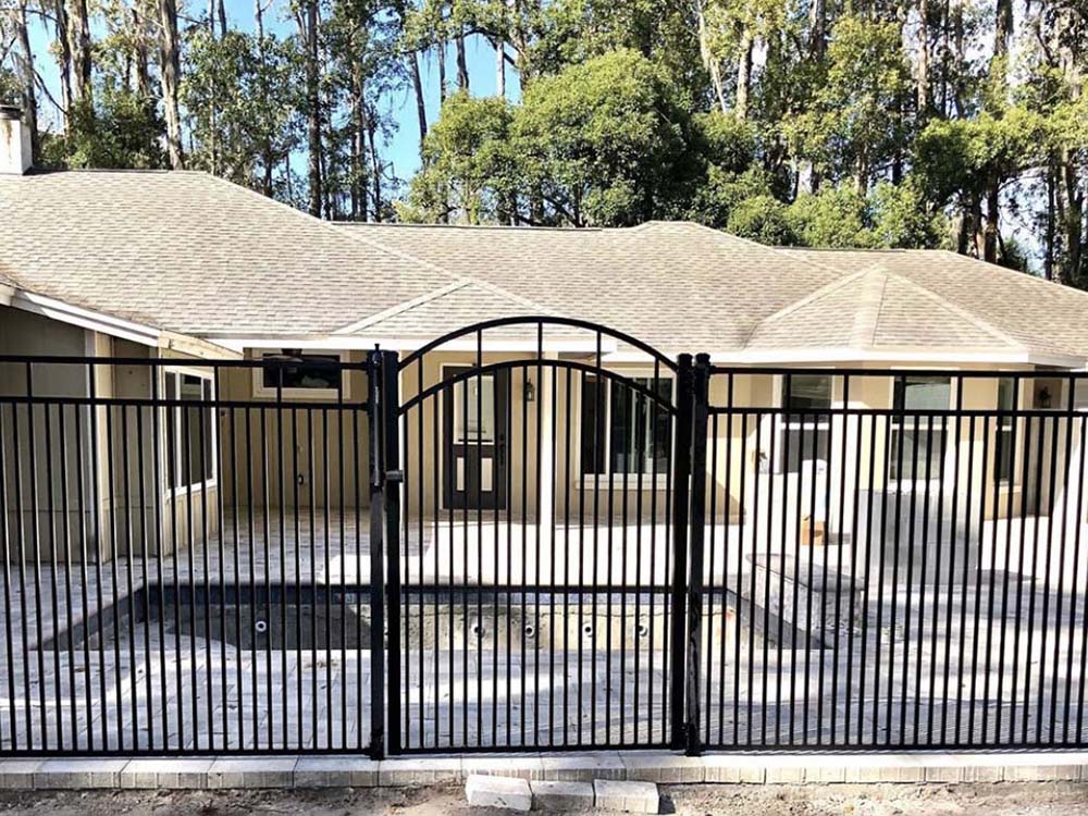 Aluminum arched walk gate fence company in Tampa Florida